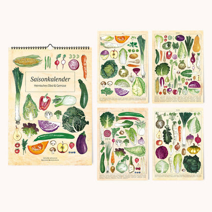 Saisonkalender | Heimisches Obst & Gemüse | DIN A3